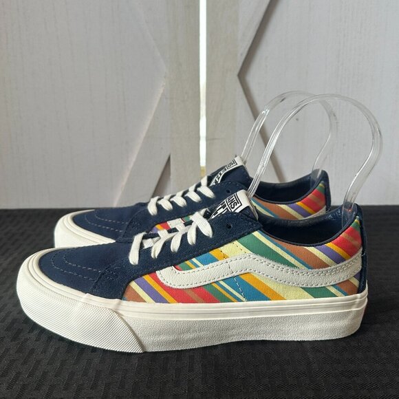 Vans SK8 Low Reissue Retro Stripes Sneakers in Dress Blue - Picture 3 of 10